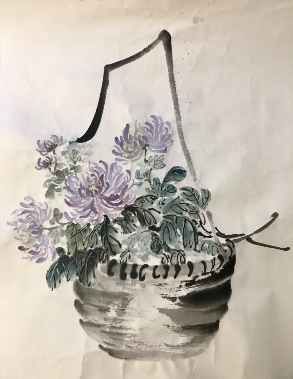 Basket of Chrysanthemums